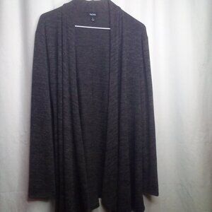 Tacera Open Front Cardigan Sweater L Women Long Sleeve Gray